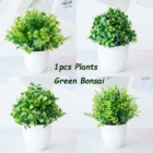 Искусственные растения, Зеленый Бонсай, небольшой горшок для деревьев, искусственный цветок, украшения в горшках украшение для дома и сада, декоративное растение