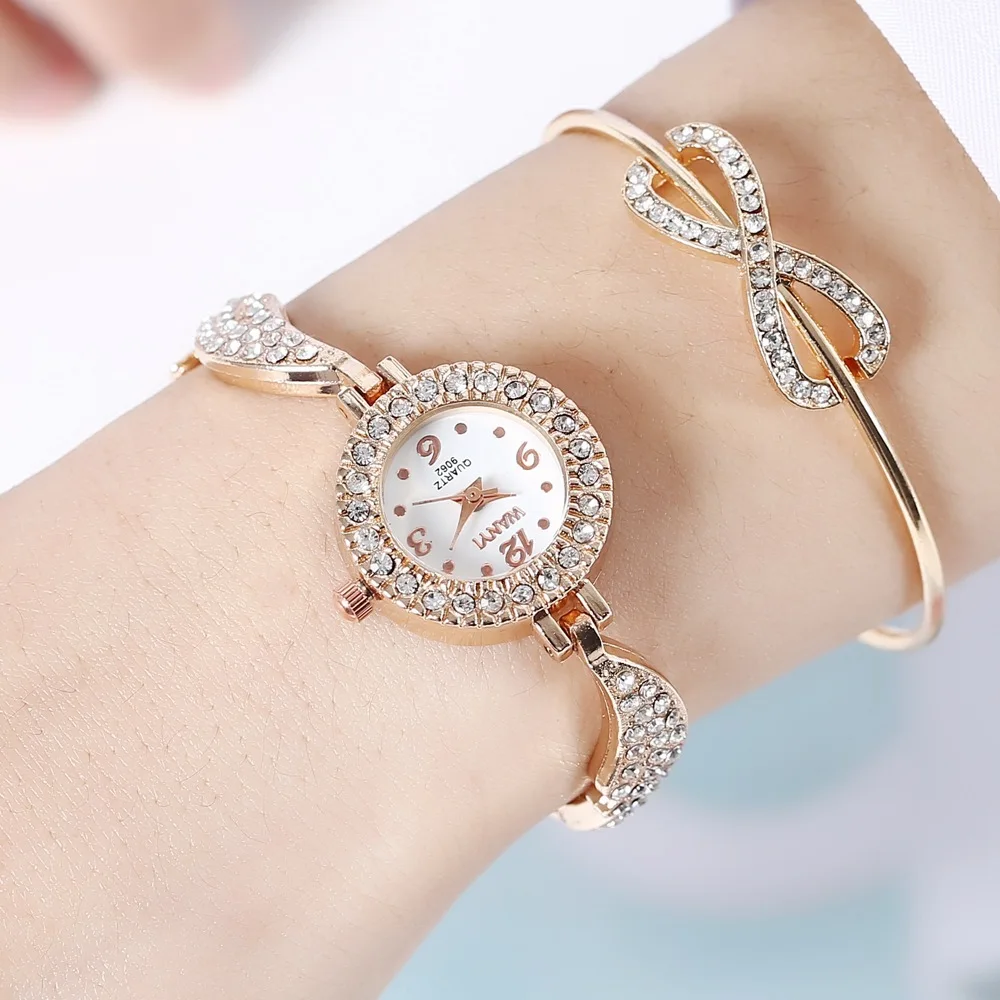 Small dial diamond watches han edition contracted fashion female student girlfriends ms hand chain quartz watch