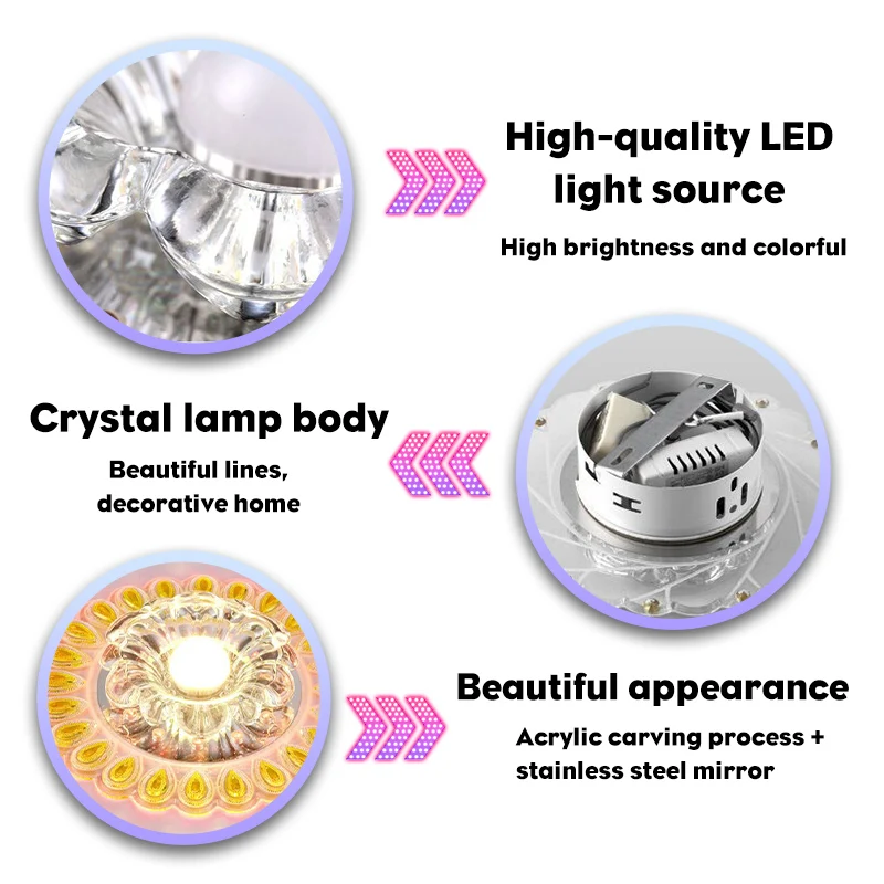 

Modern Crystal LED Ceiling Light 3W/6W Wall Sconce for Home Front Balcony Lamp Living Room Porch Light Corridor Light Fixture