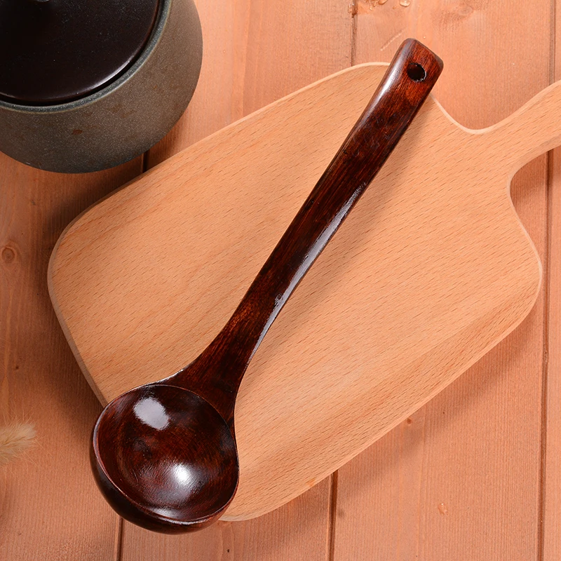 Новая деревянная ложка глубокий ковш кухонная для сервировки супа каши посуда