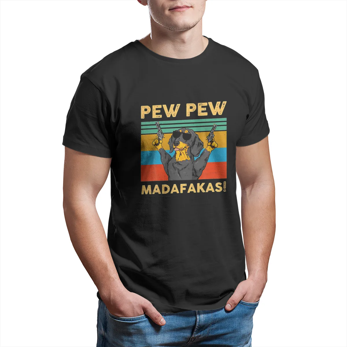 

Wholesale Pew Madafakas Pew Funny Dachshund Lover T-Shirt Essentials 100% Cotton Black Punk 4XL 5XL 6XL Plus Size Clothing 11349