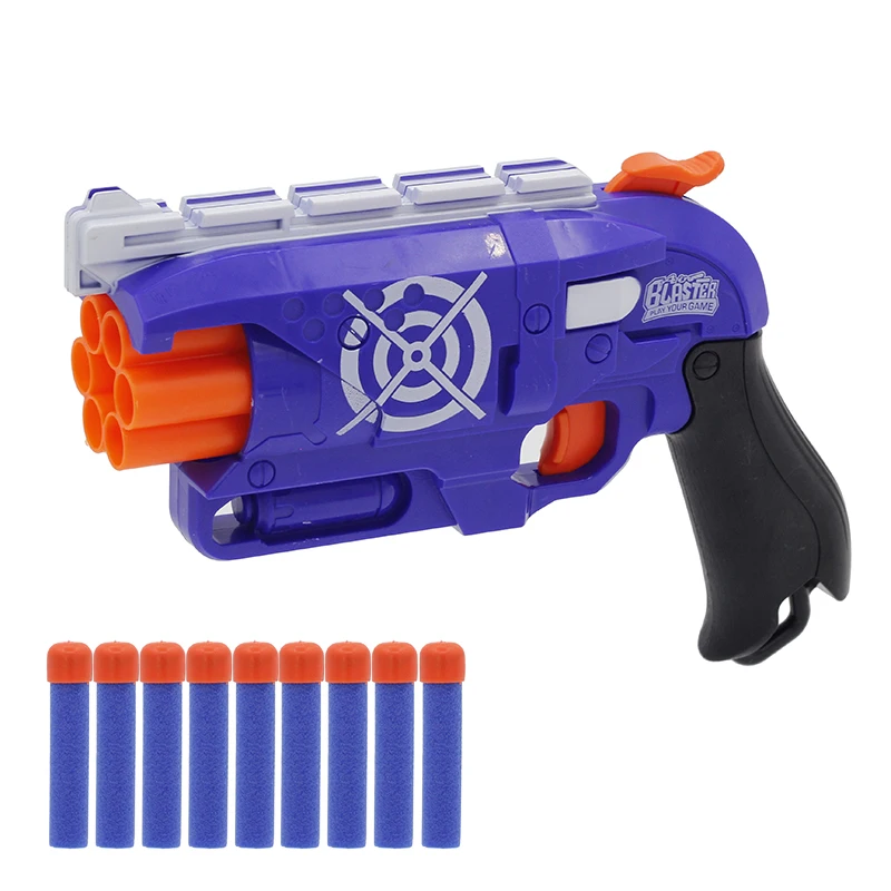 Новое поступление ручной 6 Shot револьвер мягкая пуля пистолет для Nerf пули
