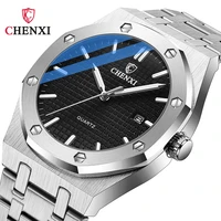 fashion male casual watches big dial silver stainless steel automatic calendar men wristwatch minimalism simple sport clock