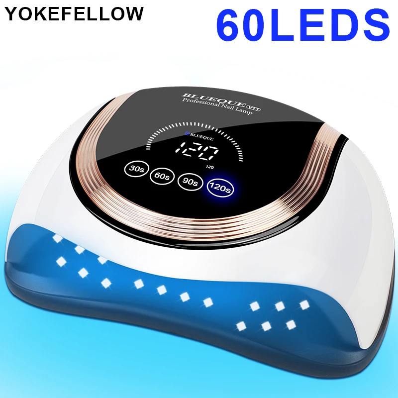 

Big Powerful 60LEDs UV Nail Dryer Lamp Acrylic Gel Polish Manicure Machine With Low Heat Mode Profession Nail Salon Equipment