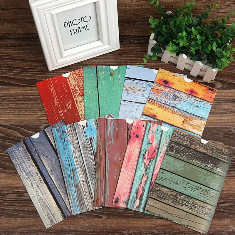 9 шт. фоторамка 7 дюймов Оригинальное Дерево Зерно ветер подвеска настенная