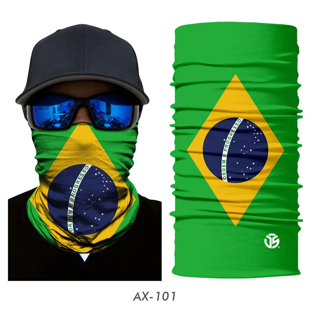 Brazil 3D волшебный шарф, США, Национальный Флаг Испании, Россия, гетры для шеи, летняя трубчатая маска для лица, повязка на голову, бандана, шарфы для мужчин и женщин - Цвет: Brazil