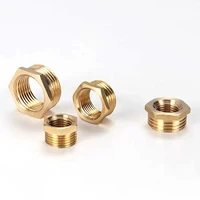 10pcs brass adapter fitting hexagon bush male to female connector 18 14 38 12 34 1 copper core fit straight through