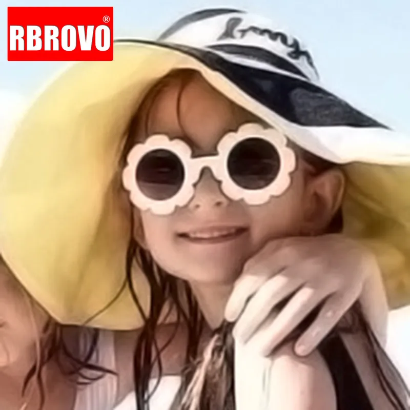 RBROVO 2021 милые Солнцезащитные очки с цветами для девочек винтажные металлические
