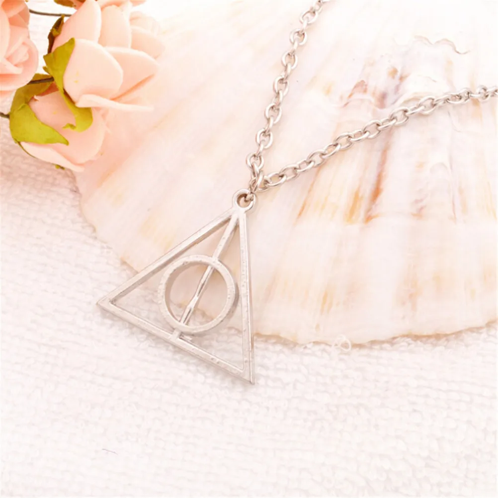 

Halloween retro triangle round sweater chain necklace pendant toy character necklace