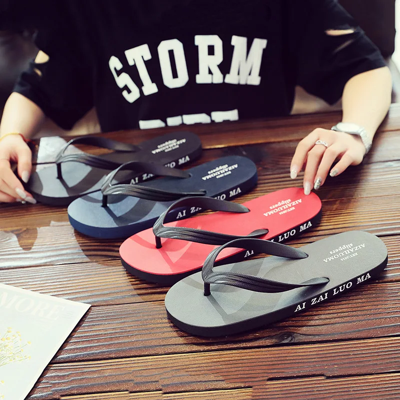 Мужские Нескользящие шлепанцы пляжная обувь для отдыха корейский стиль летние |