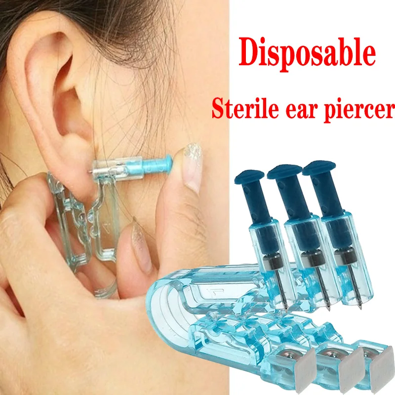 

Disposable Sterile Ear Nail Piercer Painless Quick Ear Nose Piercing Tool Puncture Gun Kit Without Inflammation 1pcs