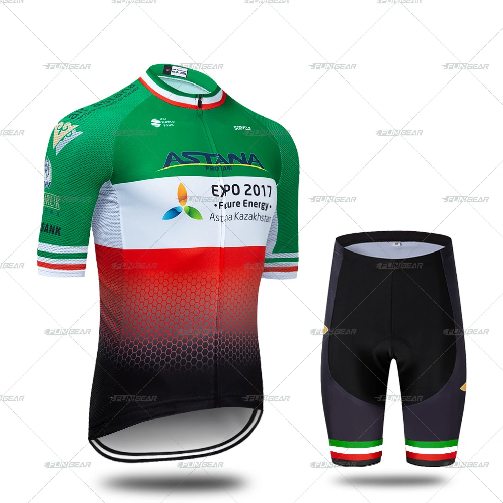 Astana Pro Team Bike Jersey Set Cycling Clothing Triathlon Man Bicycle Summer Cycling Jerseys Gel Pad Racing Bike Shorts Kit