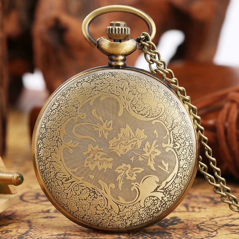 Античные ретро бронзовые кварцевые карманные часы Аналоговые в виде кулона