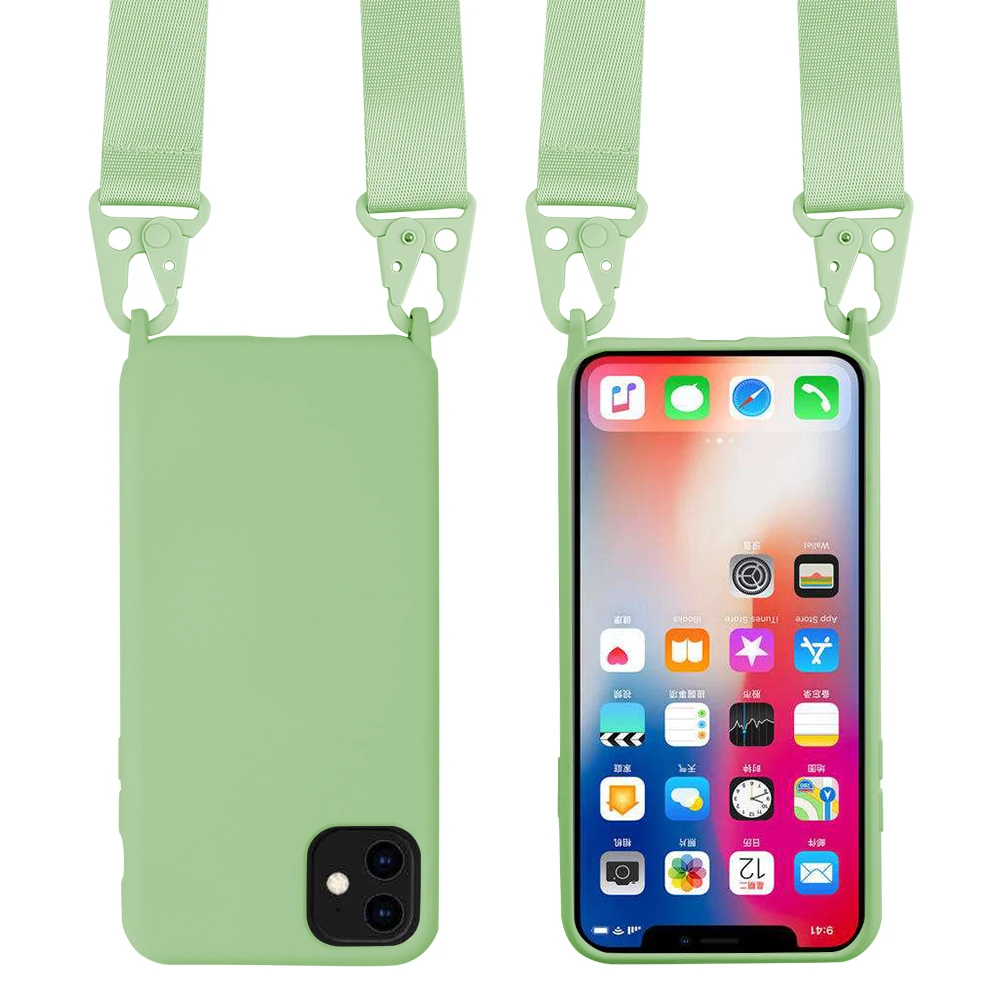 Силиконовые противоударные чехлы из твила с широкополосным шнурком для iPhone 11 XR XS