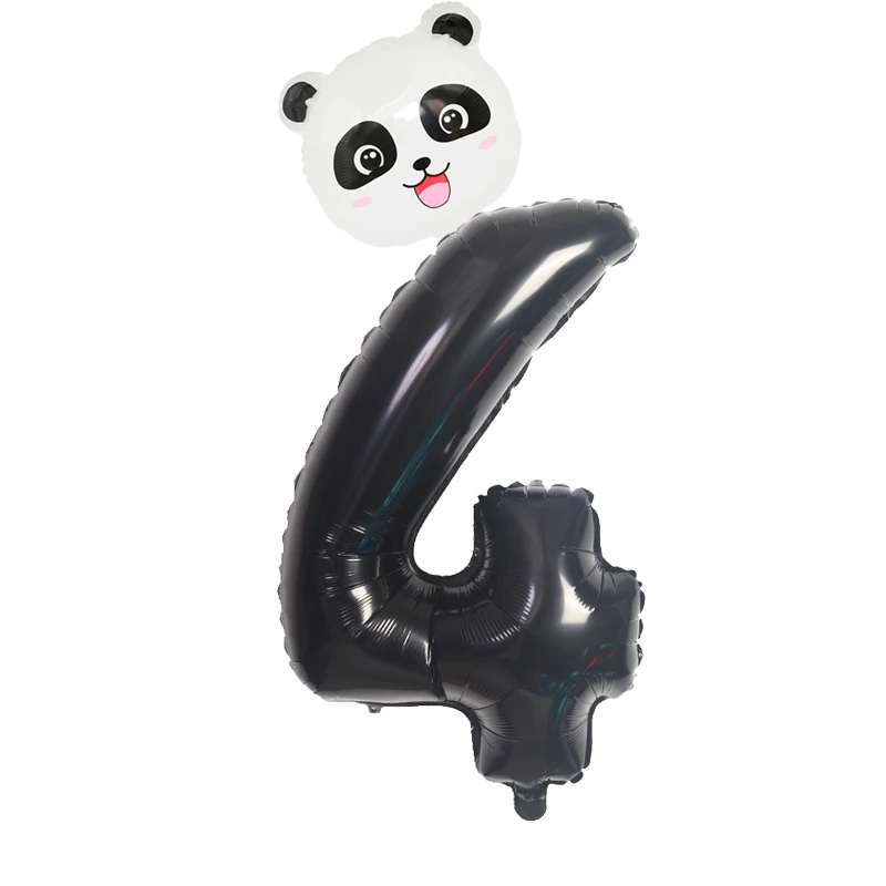 Милая панда 32 дюйма черная цифра из фольги воздушные шары для свадьбы вечеринки