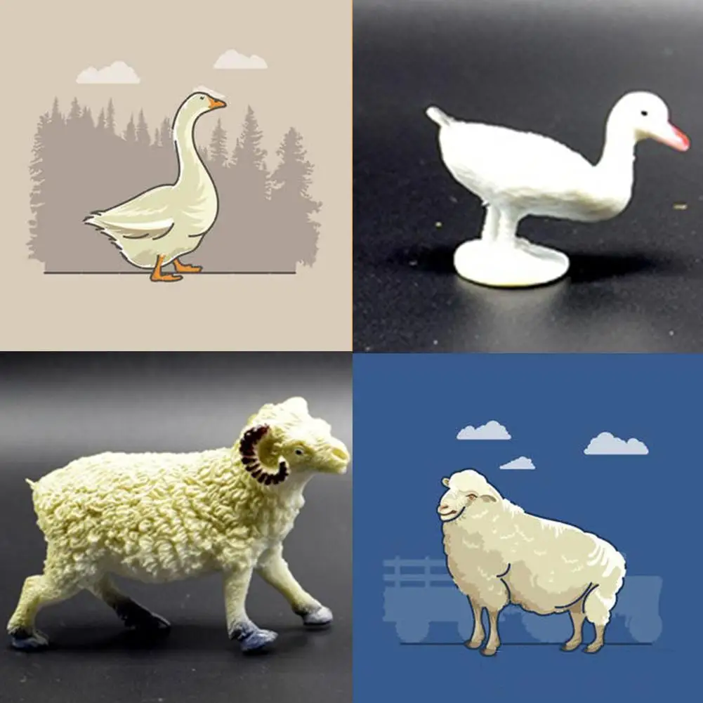 

14pcs/set Farm Simulation Animal Model Kit Exquisite Table Decoration Children's Toys Miniature Garden Decoration Accessories