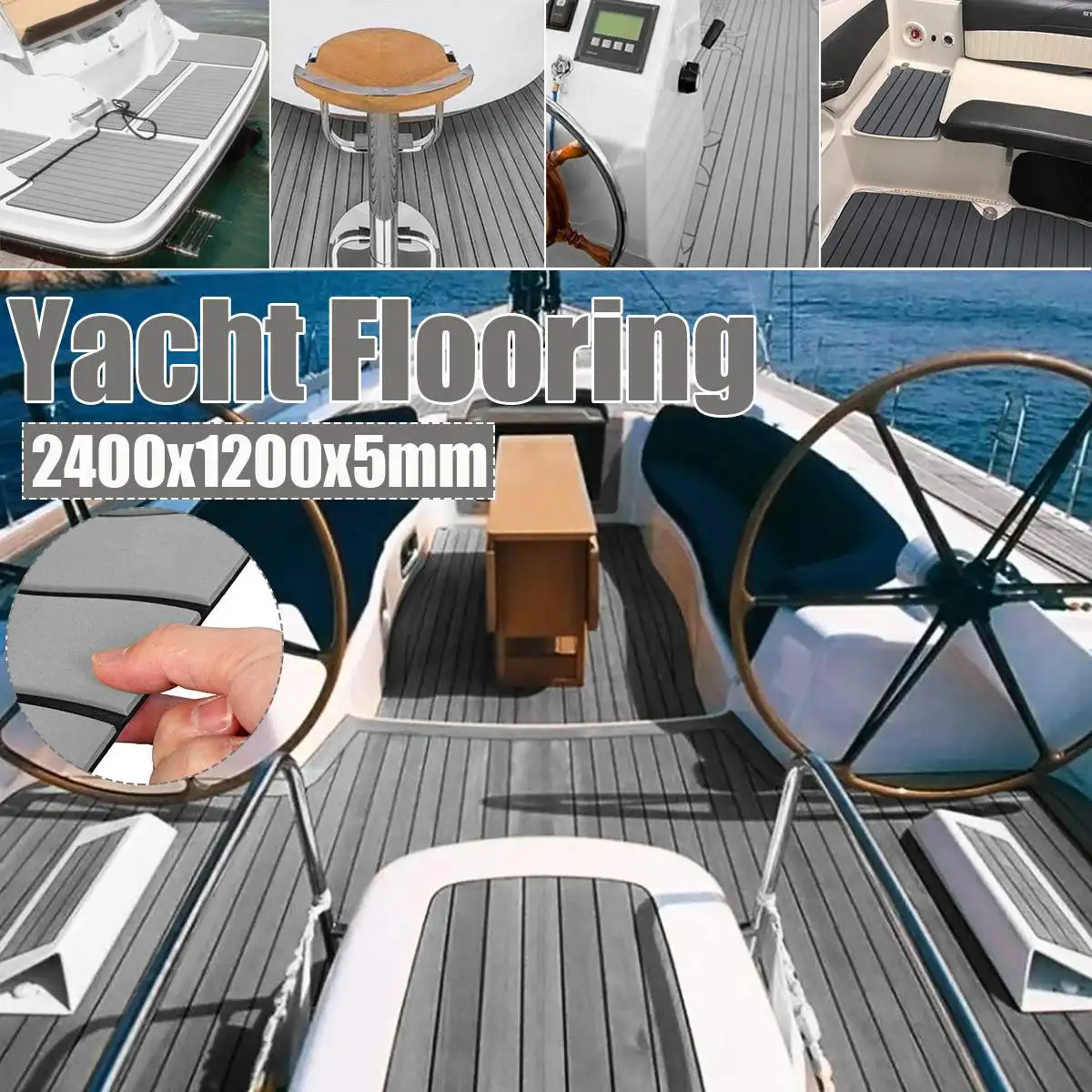 NEW Teak Flooring Self Adhesive EVA Boat Yacht Marine Flooring 1200x2400x5mm FauxTeak Decking Sheet Pad Foam Floor Mat