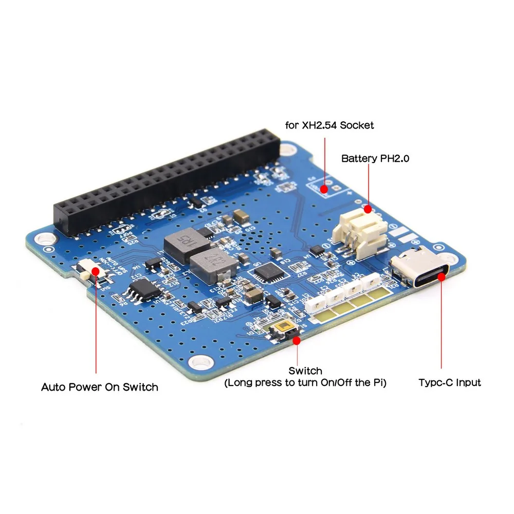 Raspberry Pi 4 UPS HAT 3 с Type-C модуль платы расширения литиевой батареи (без батареи) для Model