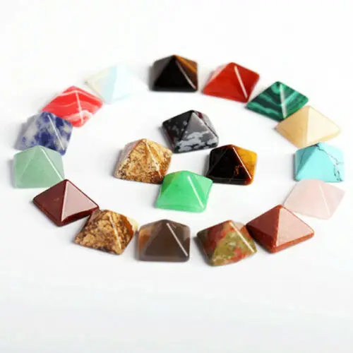 Натуральный кристалл ювелирные изделия красочный камень в виде пирамиды чакры 10