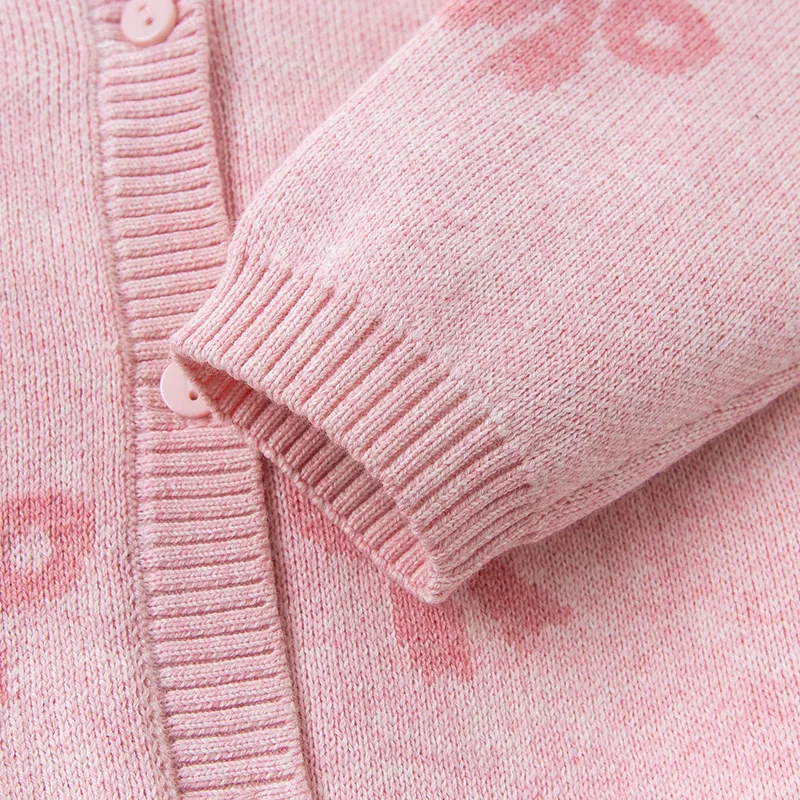 

DBZ14946-1 dave bella autumn infant baby girls fashion bow print cardigan kids toddler coat children cute knitted sweater