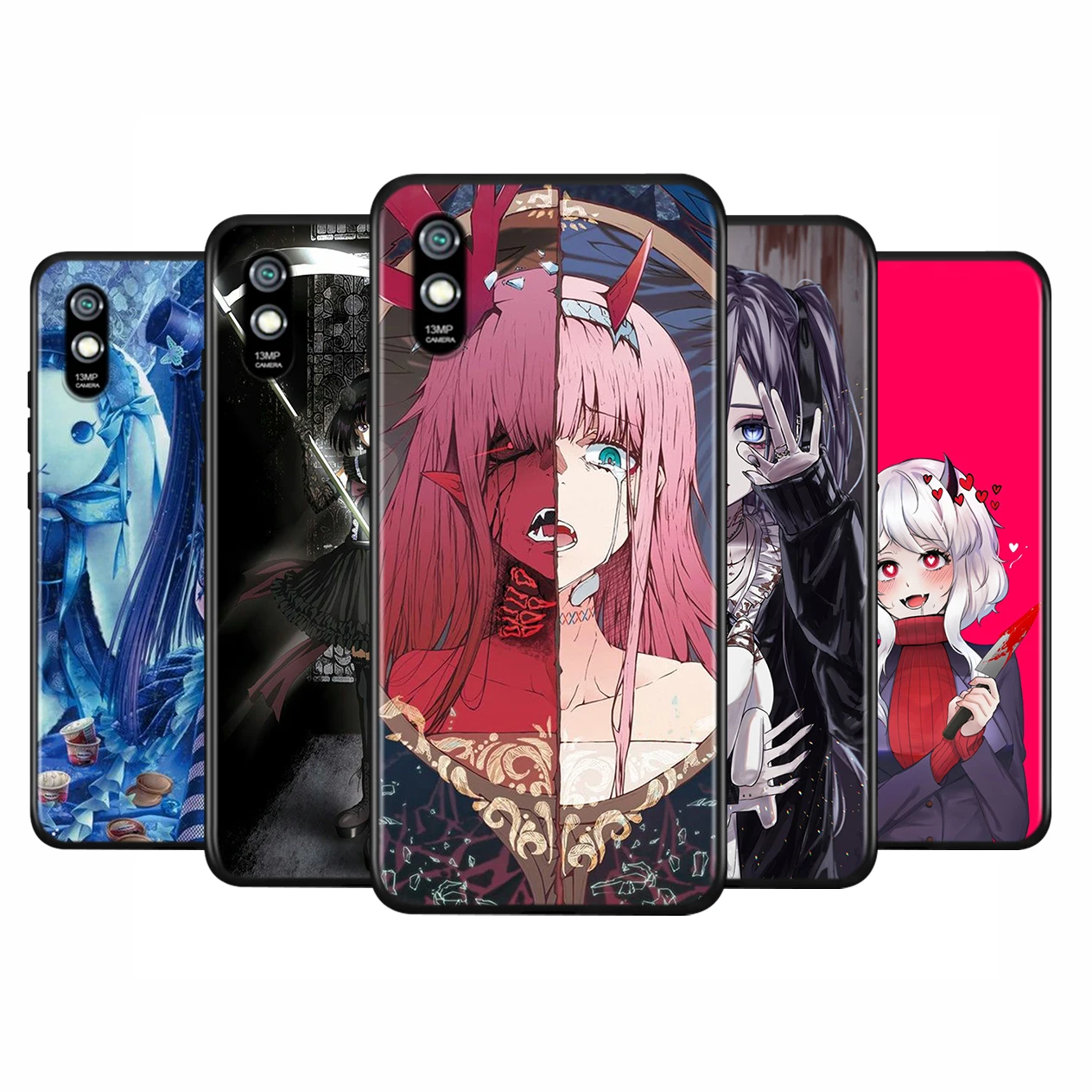 

Silicone Cover Dark Anime Girl For Xiaomi Redmi 10X 9 9T 9C 8 7 6 Pro 9AT 9A 8A 7A 6A S2 GO 5 5A 4X Plus Phone Case Shell