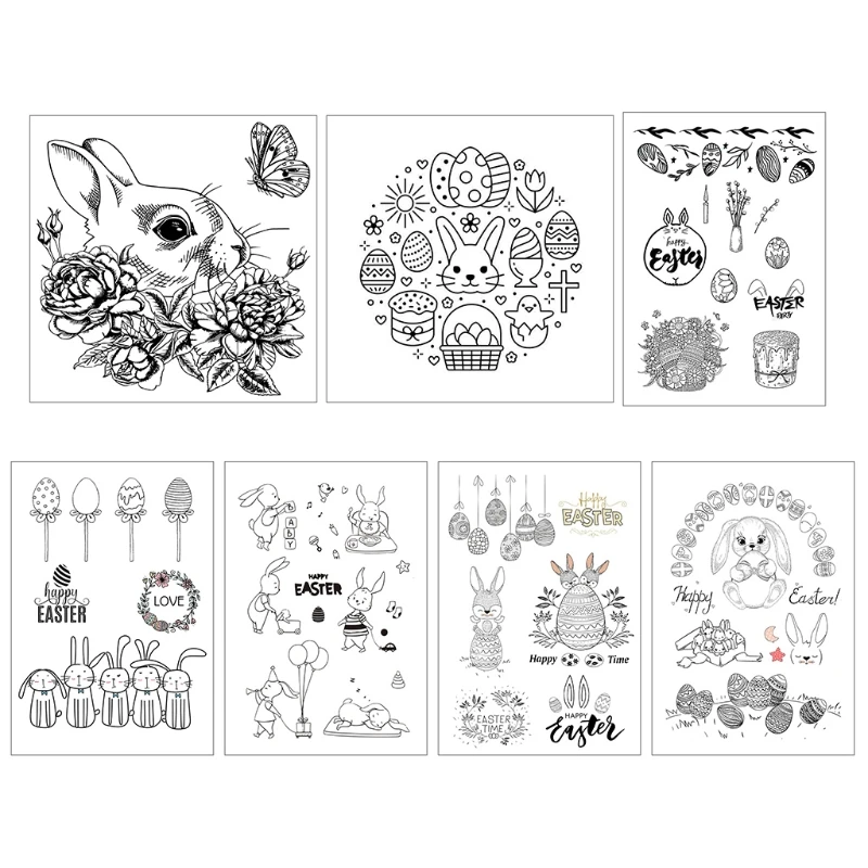 

Happy Easter DIY Silicone Clear Stamp Cling Seal Scrapbook Embossing Album Craft