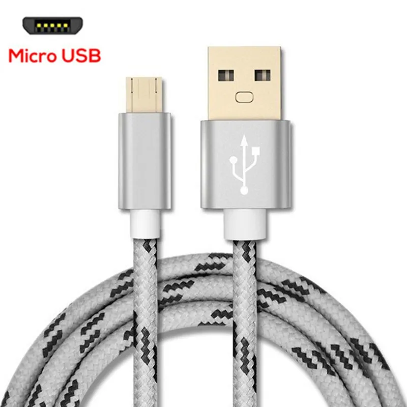 Хороший 1 м/2 м Micro USB кабель для быстрой зарядки Micro USB 3A для samsung huawei Xiaomi Redmi LG зарядный кабель для телефона Microusb шнур - Цвет: Silver