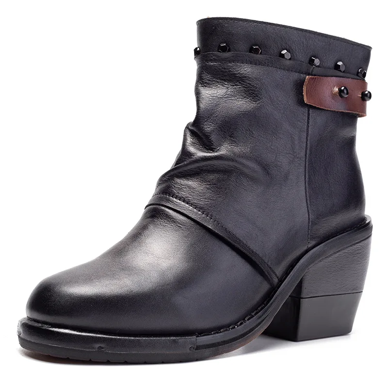 Artdiya/сапоги из натуральной кожи сезон осень-зима Новые рыцарские сапоги на