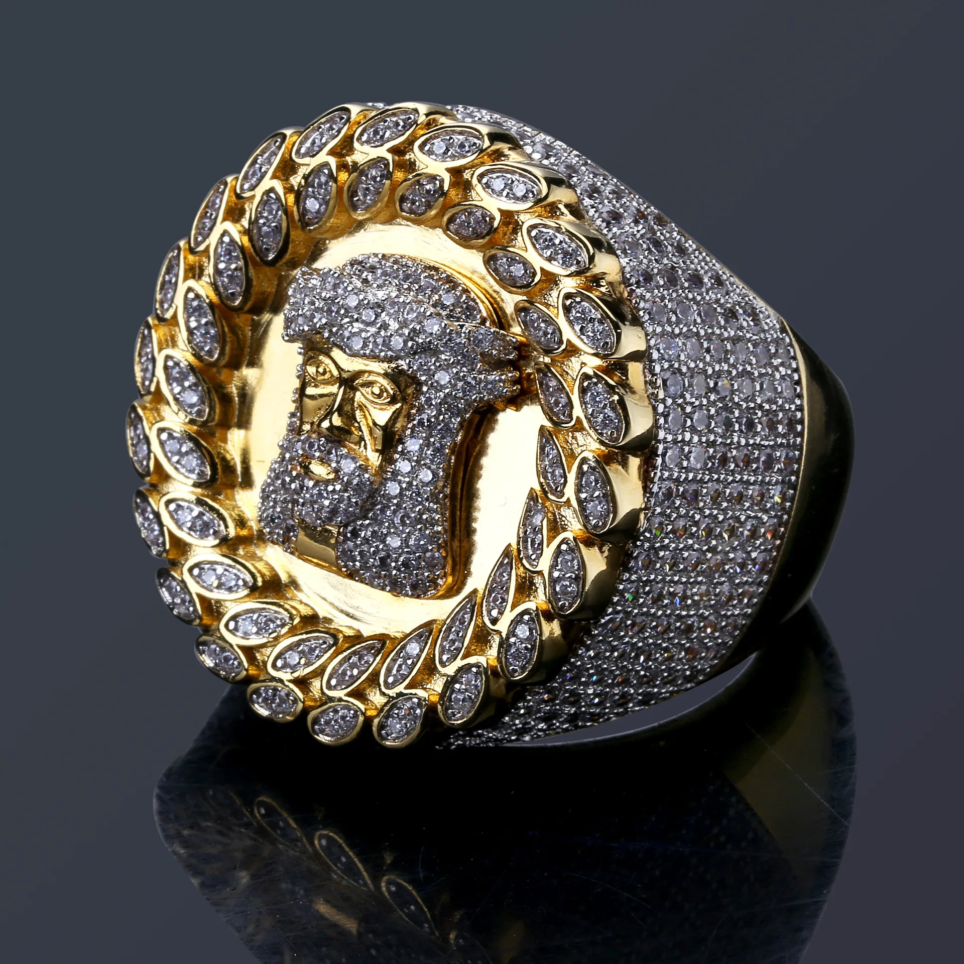 

High-end Fashion Men's Ring Jesus Head Micro Inlaid With Zircon Ring Jewelry Personalized Jewelry Gifts For Man Woman