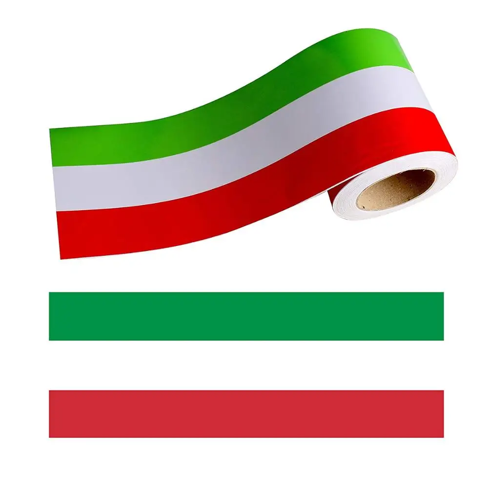 

Three-color Italian Italy Flag Sticker Strip Decal Badge Bright Color Universal Car Sticker Auto Styling