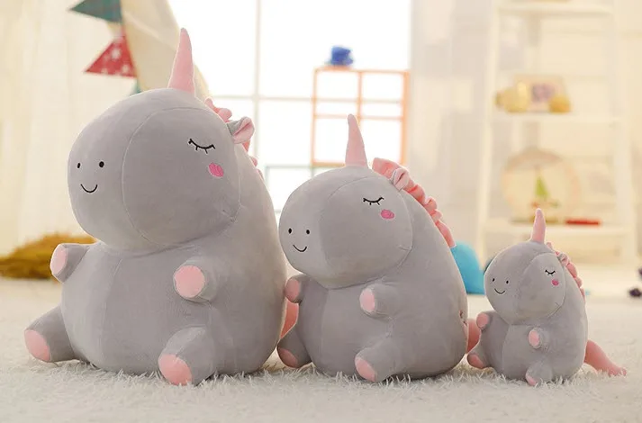 

Round and fat unicorn Toy plush unicorn Cartoon sleep doll Children's room decoration