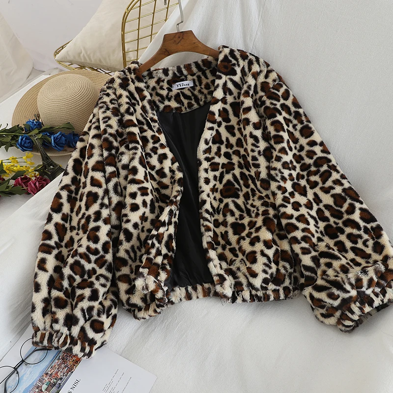 MUMUZI зимнее короткое стильное лохматое пальто женская теплая плюшевая куртка с