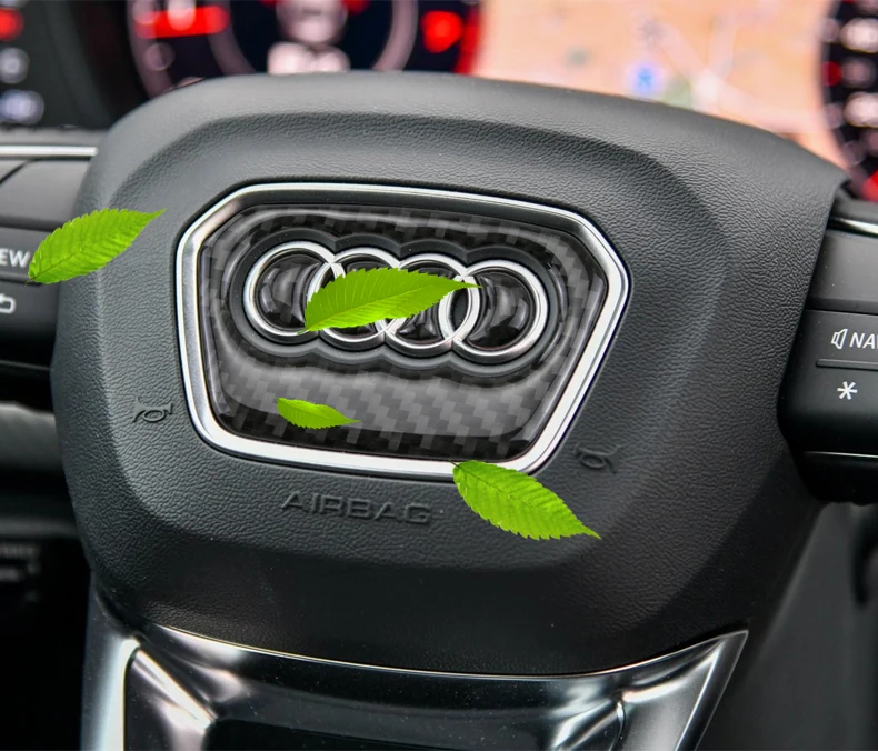 Для Audi A1 A3 A5 A4 A6 A7 A8 S3 S4 S5 S6 S7 Q3 Q5 Q7 TT углеродного волокна рулевого колеса автомобиля декоративное кольцо стикером лого в виде наклейки на автомобиль