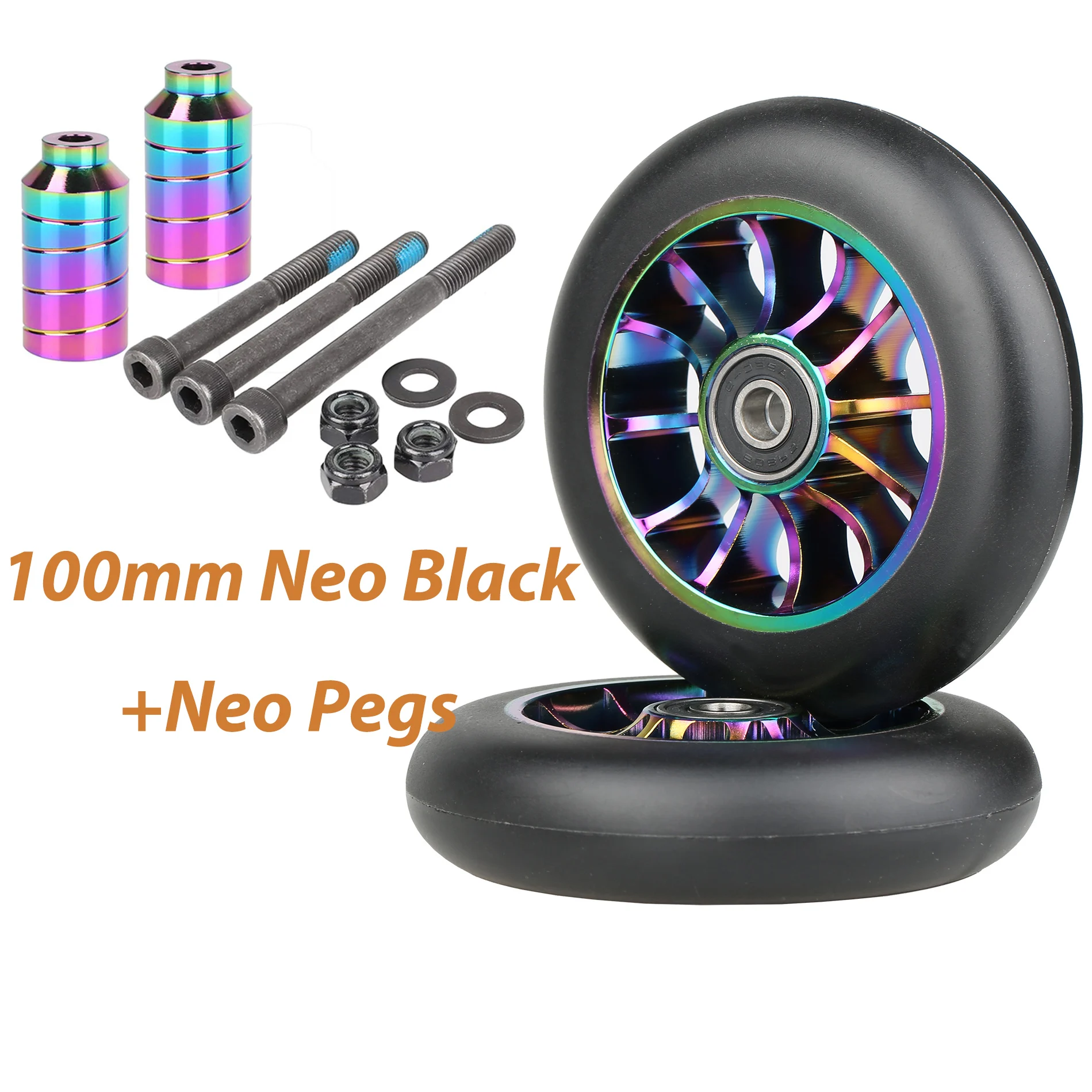 100mm колеса скутера Neo Oil Slick 100 мм металлические для запасные скутера|Детали и