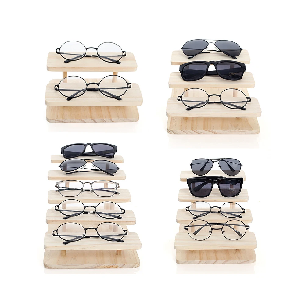 

2/3/4/5 Layers Assembleable Wood Sunglasses Stand Glasses Display Jewelry Holder Bracelet Watches Show Rack