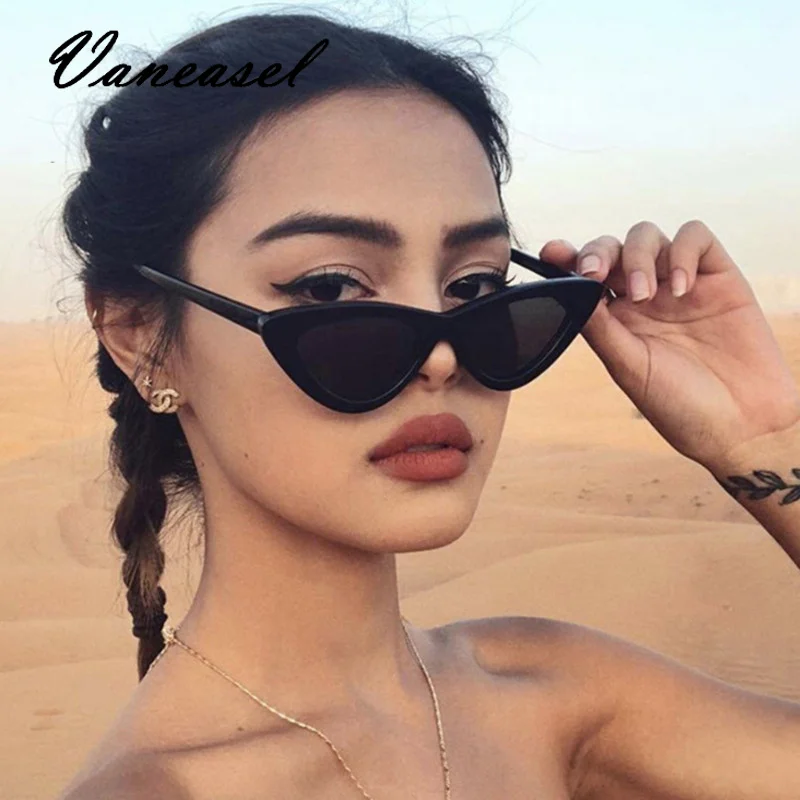 VANEASEL Lentes de Sol Mujer кошачий глаз солнцезащитные очки треугольная оправа небольшого