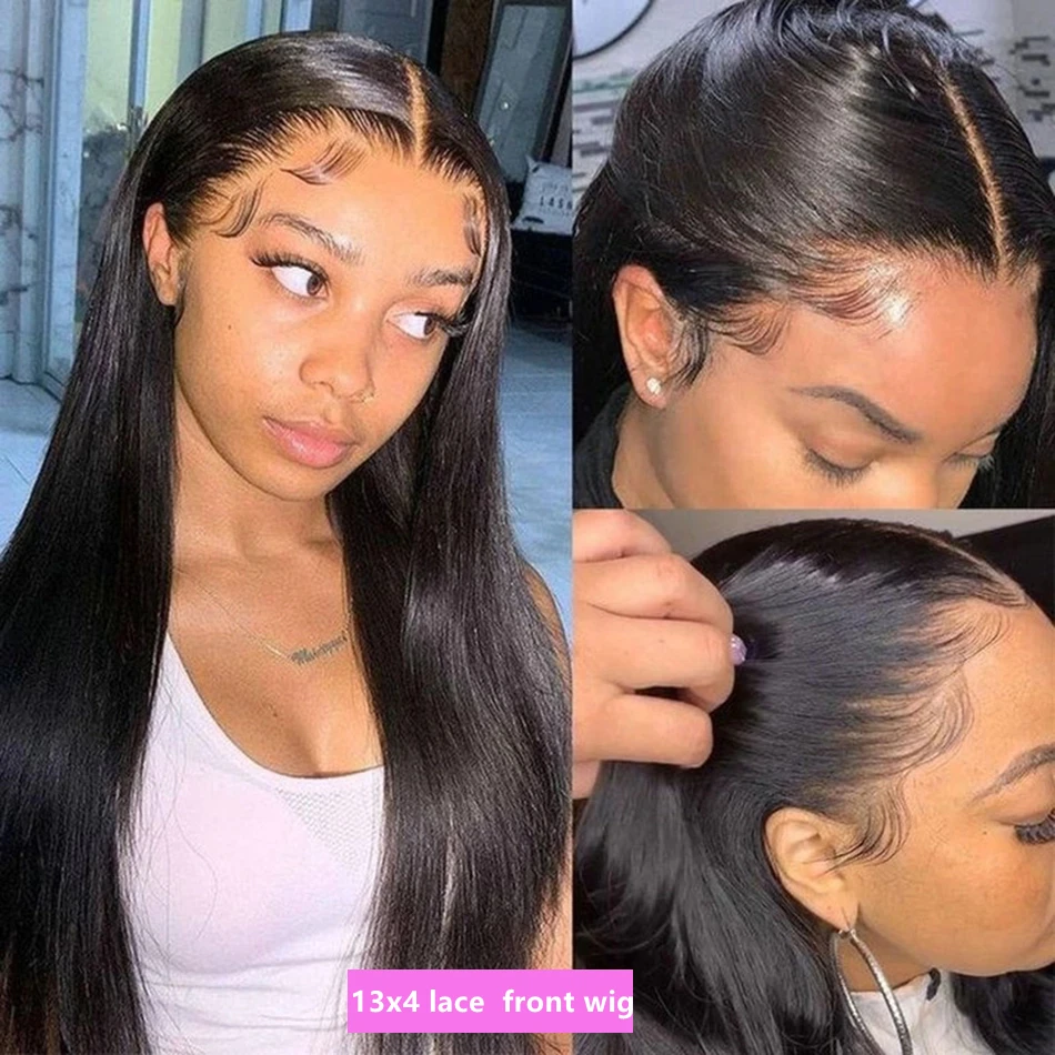 Straight Human Hair Wigs 30 32 Inch 13x4 13x6 Transparent 38 40 Lace Frontal Wig For Women 4x4 Closure Wig Remy Hair Pre Plucked