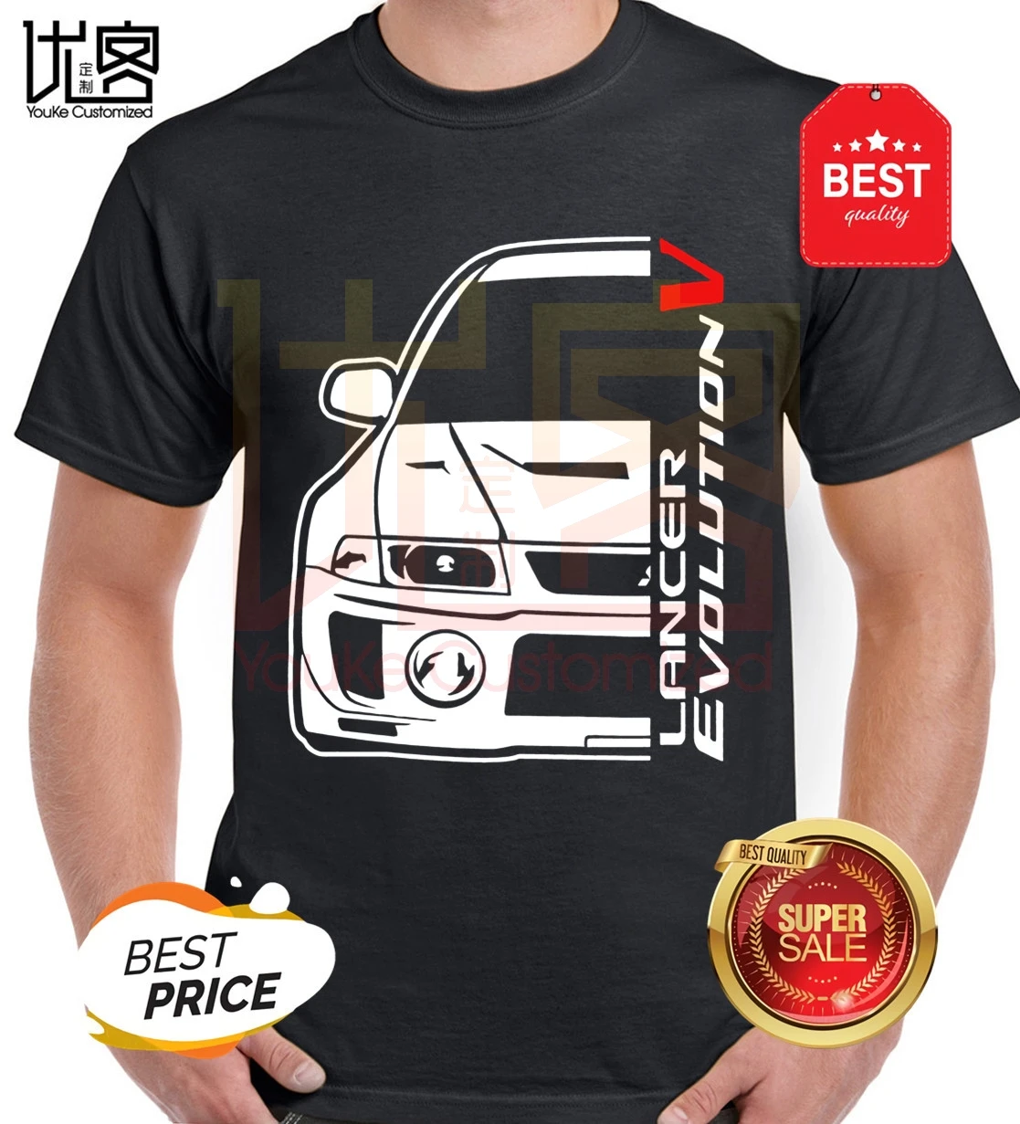 Классические Японские фанаты автомобилей Lancer Evo Evolution V футболка Новая модная