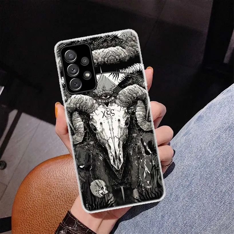 Чехол для телефона с изображением Сатанинской Козы и Дьявола для Samsung Galaxy A53 A52 A54 A14 A12 A13 A22 A23 A24 A32 A33 A34 A02S A03S A04S A72 и т.д.