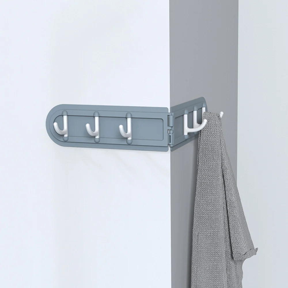 

6pcs Row Hooks Folding Corner Hook Home Bathroom Hooks No Trace Back Door Hooks Household Storage Tools