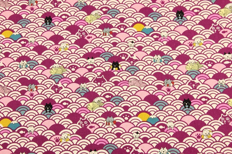 Половинчатая утолщенная хлопковая ткань с изгибом кота в японском стиле ручная