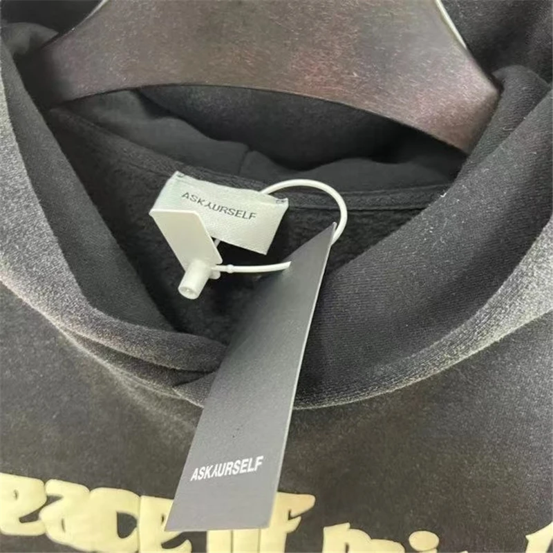 Мужская винтажная толстовка с капюшоном Askyurself модная надписью Beat of Peace Mind пуловер