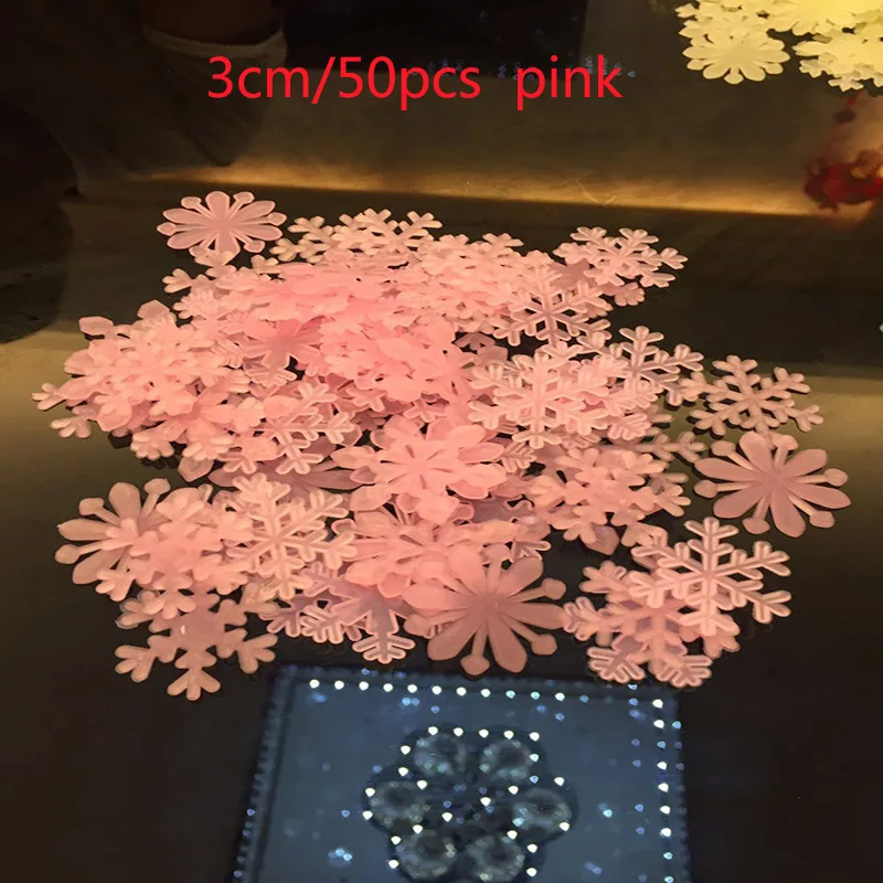 50pcs pink 40/50/100 шт 3D светящиеся наклейки Декор для дома со звездами и наклейки с Луной для вечерние год украшения Рождественская наклейки - Цвет: 50pcs pink