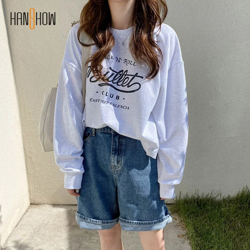 

Женский пуловер с длинным рукавом и цветочным принтом