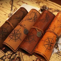 school supplies pencil case roll penal pencil bag new treasure map leather pu retro pen bag for office student stationery pouch