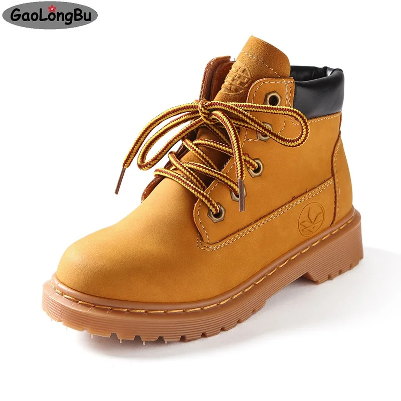 

2021 зимние детские ботинки для девочек и мальчиков, Плюшевые Ботинки Martin, Повседневная Теплая обувь до щиколотки, Детские модные кроссовки, д...