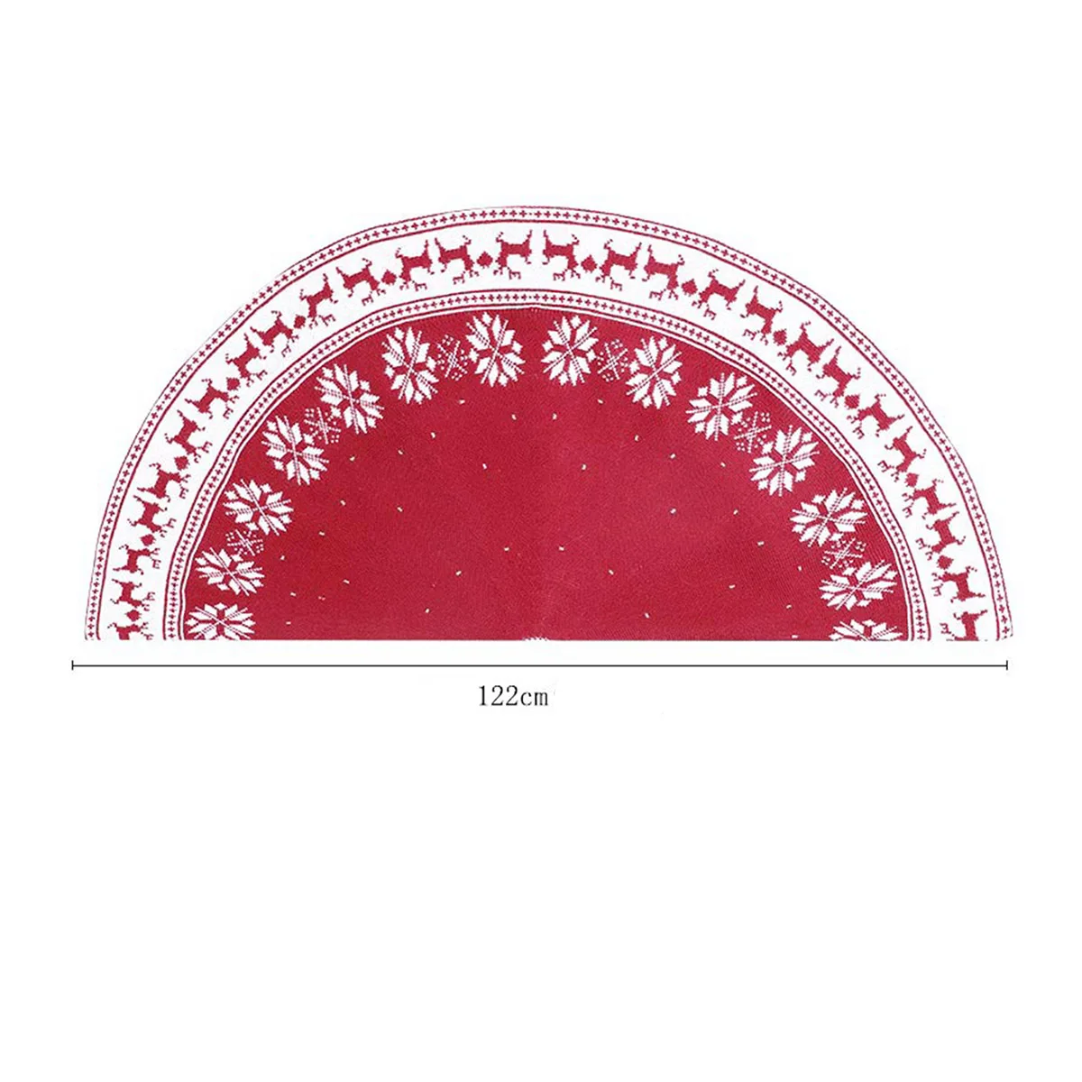 

Christmas Knitted Tree Skirt Fashion Snowflake Elk Pattern Christmas Tree Skirt Apron Christmas Tree Ornaments