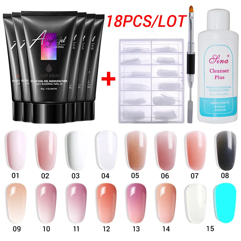 Modelones 18 шт./лот удлиняющий строитель УФ Гель-лак для ногтей Дизайн Акриловый