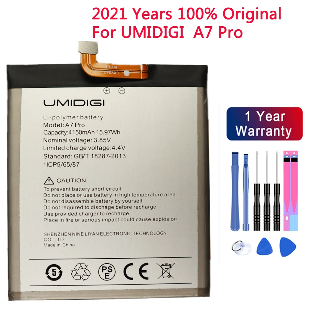 

Новый аккумулятор A7 Pro 4150 мАч для UMI Umidigi A7 Pro A7Pro мобильный телефон высококачественные литий-полимерные батареи + Инструменты