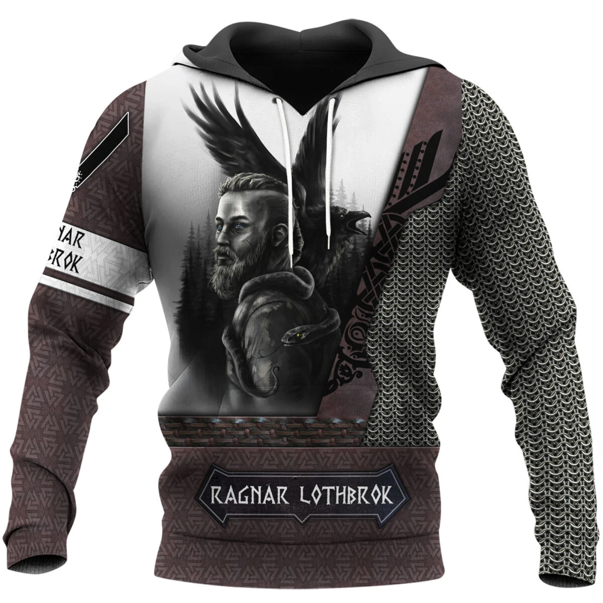 

Костюм Ragnar LothBrok с 3D-принтом, новая модная Осенняя Толстовка/худи/толстовка на молнии, уличная одежда унисекс